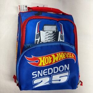 Hot Wheels SNEDDON 25 Blue Racing Backpack Lunch Bag Kids Accessories Innovation